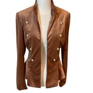 Amaryllis Velvet Peplum Jacket Blazer Pearl Buttons XS NWT